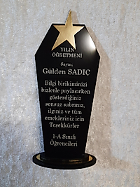 Siyah Pleksi Yıldız Plaket